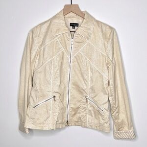 Juliana Collezione lightweight tan and white jacket size 4